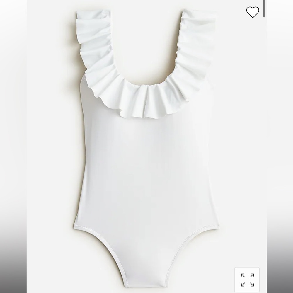 NWT J Crew ruffle scoopback swimsuit, white